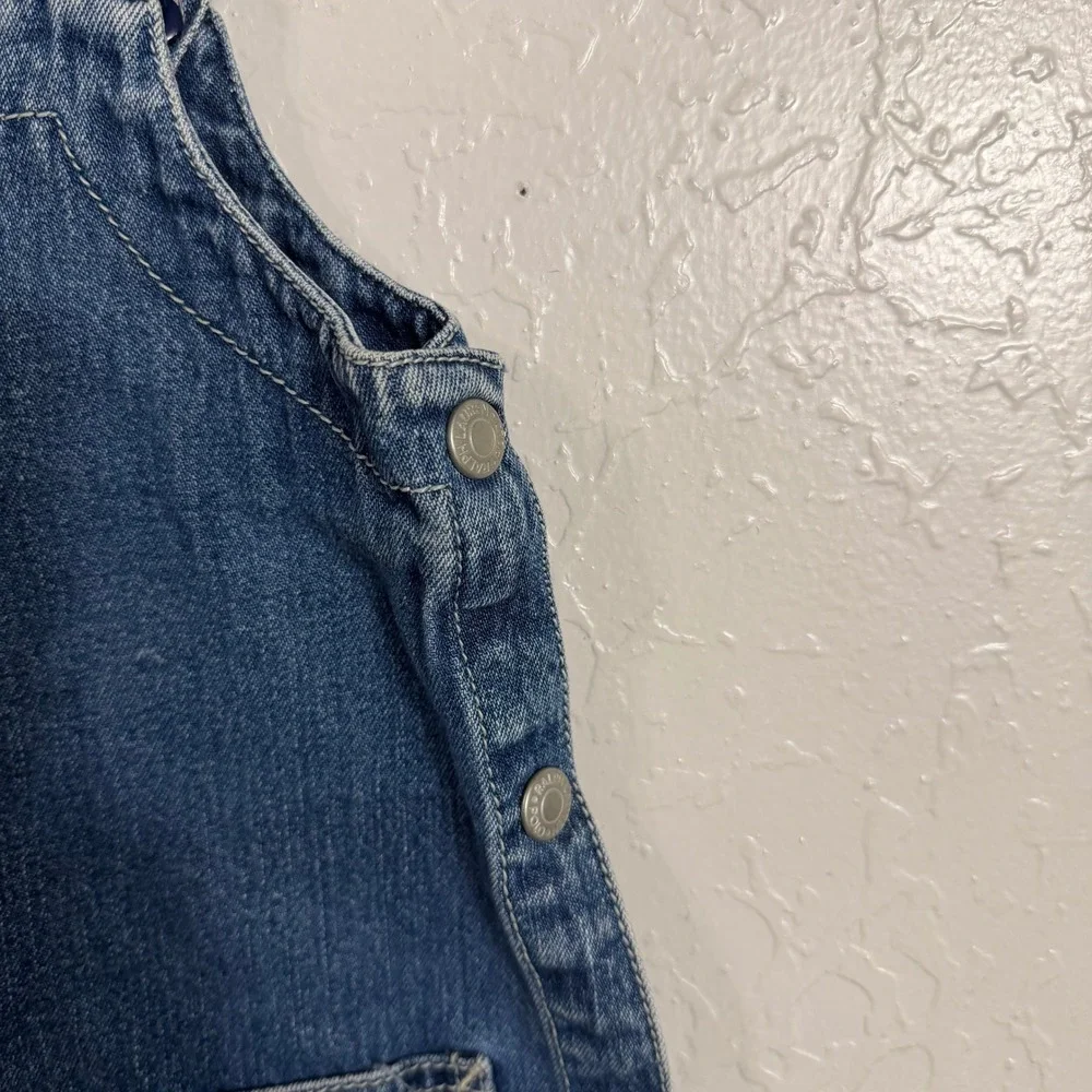 Ralph Lauren Girls Denim Polo Bear Overall Dress Medium Wash Blue Size 4